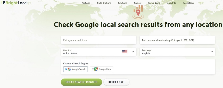 Bright Local Local Search Results Checker