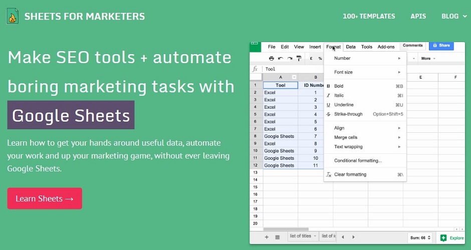 Sheets For Marketers