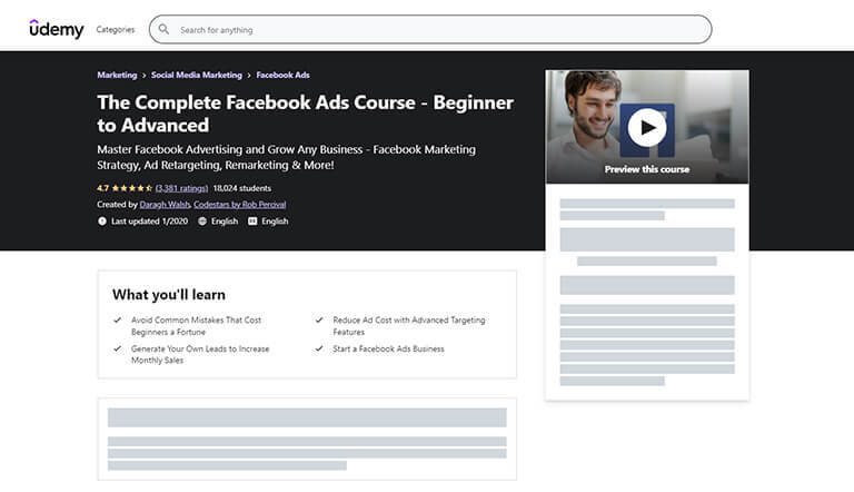 Udemy The Complete Facebook Ads Course