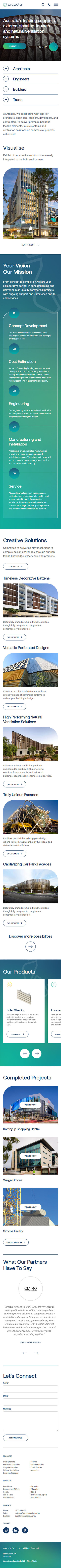 Arcadia Mobile Site Design