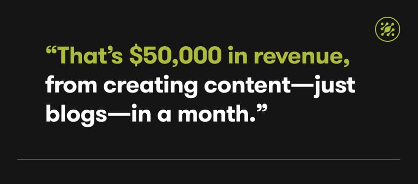 That's 50,000 in revenue