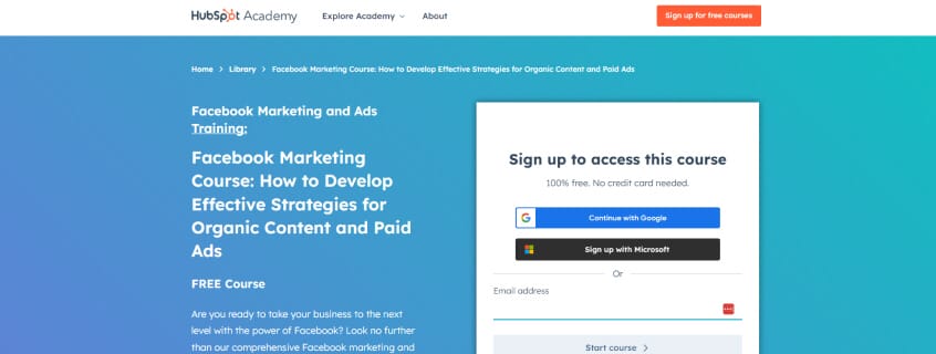HubSpot Academy - Facebook Marketing and Ads Training