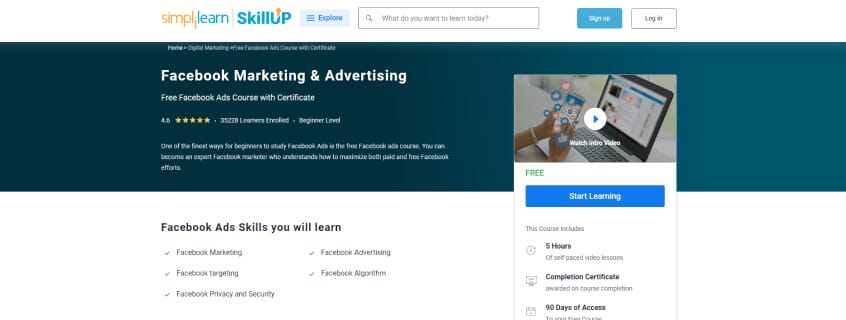 Simplilearn - Free Facebook Ads Course with Certificate