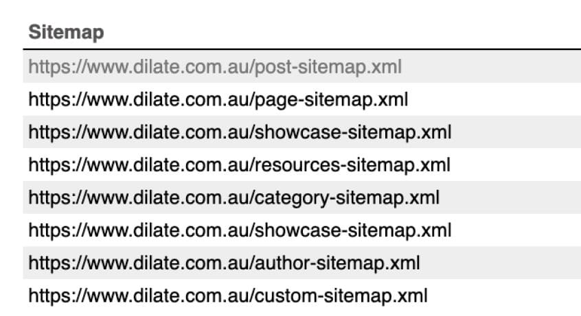 Dilate Sitemaps